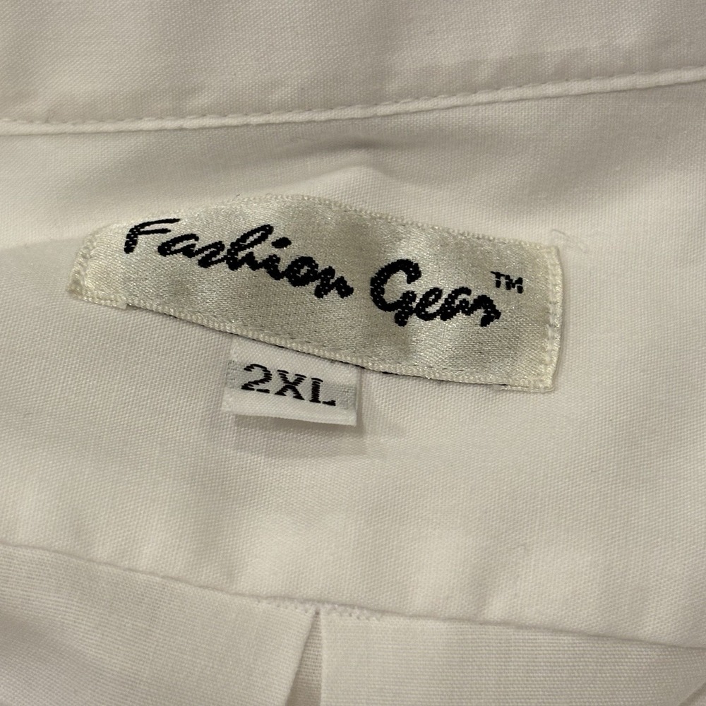 Fashion Gear Men's White Tuxedo Shirt Ruffles Size 2XL Wing Collar - Picture 3 of 8